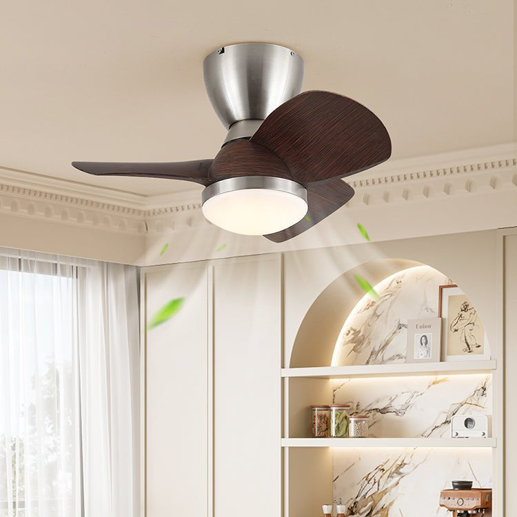 Plafondventilator met Verlichting Elora in Messing en Hout — Minimalistische Ventilator met LED Afstandsbediening | Sansoti