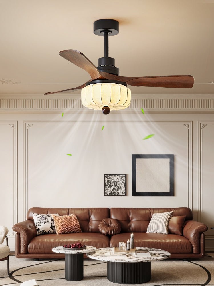 Vintage Ceiling Fan with Lighting and Remote Control – Modern Design with 6 Speeds | Sansoti