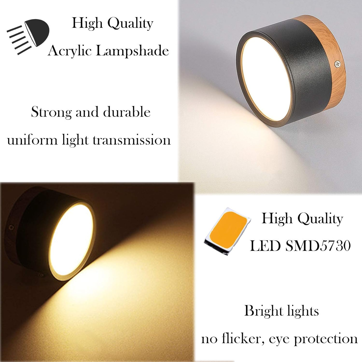 Cylinder kleine Deckenleuchte LED Holz modern Decke Flur Wohnzimmer kompakt Design | Restfield