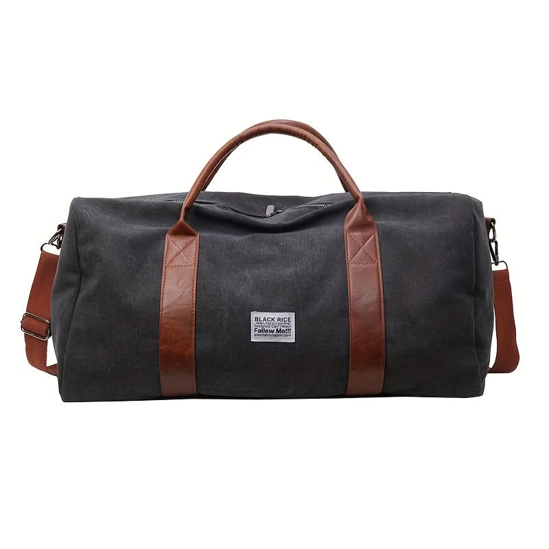 Vintage-Canvas-Wochenendtasche mit geräumigen Fächern für Reisen, Fitnessstudio und Sport, lässiger Retro-Stil, Reisetasche, Schultertasche | Sansoti