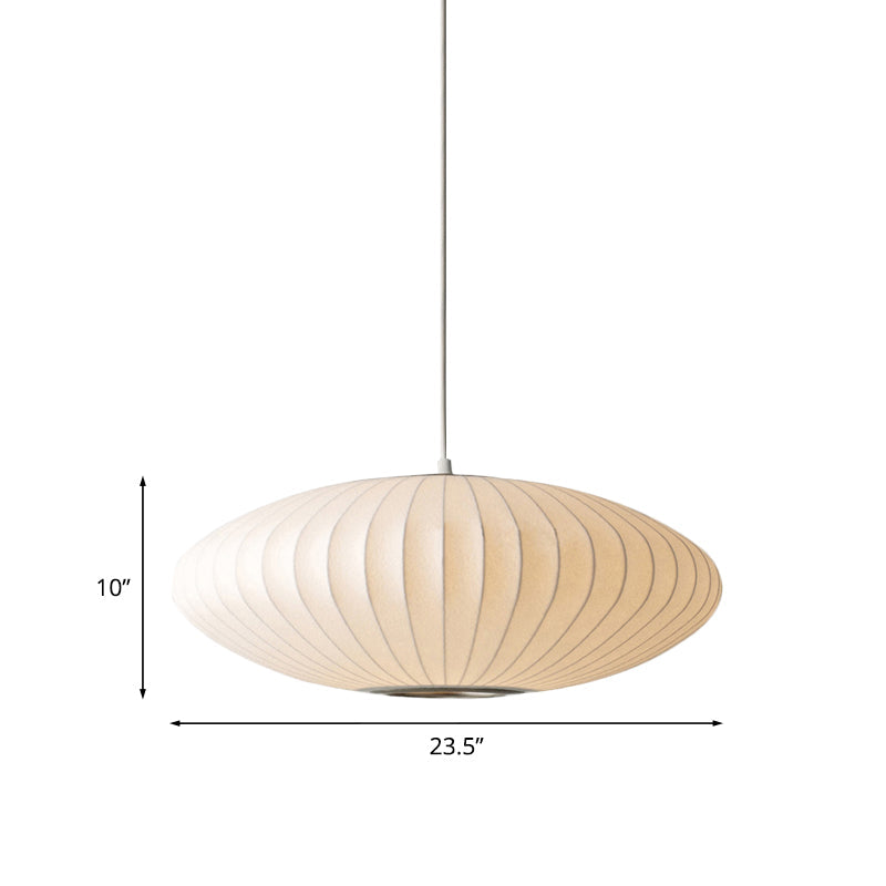 Schotelvormige Hanglamp Wit Stof 1 Lichtpunt Modern Design – Verkrijgbaar in 40 cm, 50 cm en 60 cm | Sansoti