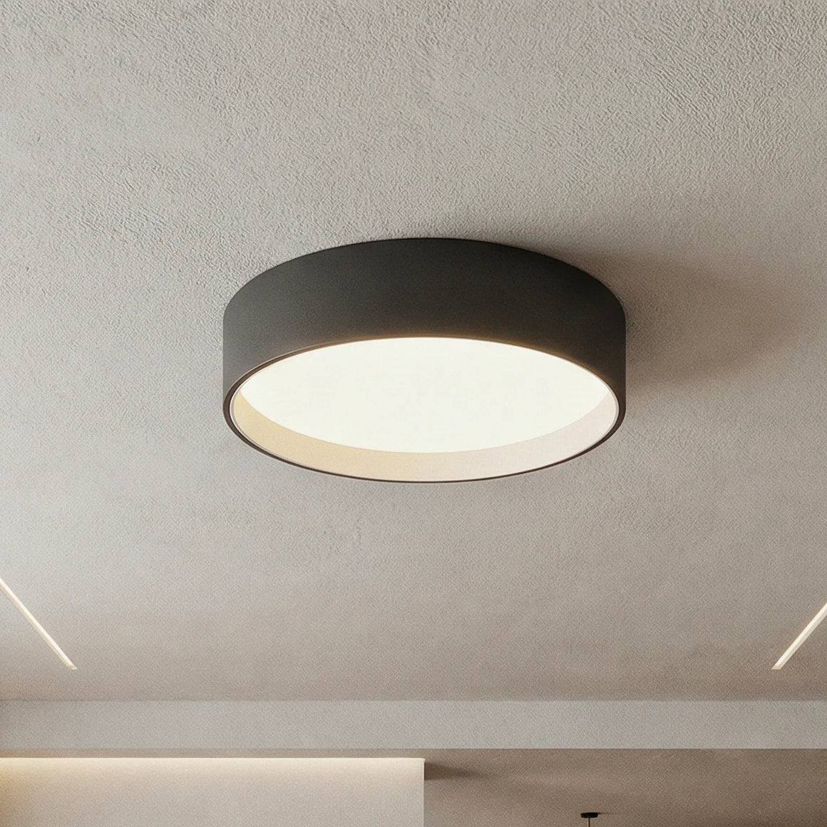 Runde Deckenleuchte mit Eisenrahmen und sanfter LED-Beleuchtung für Wohnzimmer und Schlafzimmer im modernen Stil | Sansoti