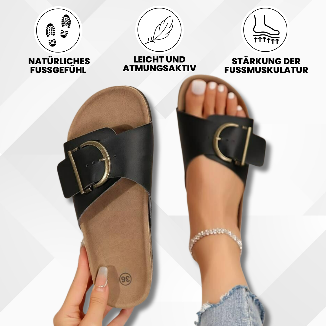 Comfortabele Dames Sandalen met Verstelbare Gespen en Kurkzool voor Optimale Voetondersteuning | Sansoti