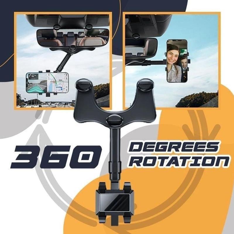 Universele Telefoonhouder voor Achteruitkijkspiegel - 360° Draaibaar - Handsfree Navigatie - Auto Accessoire | Sansoti