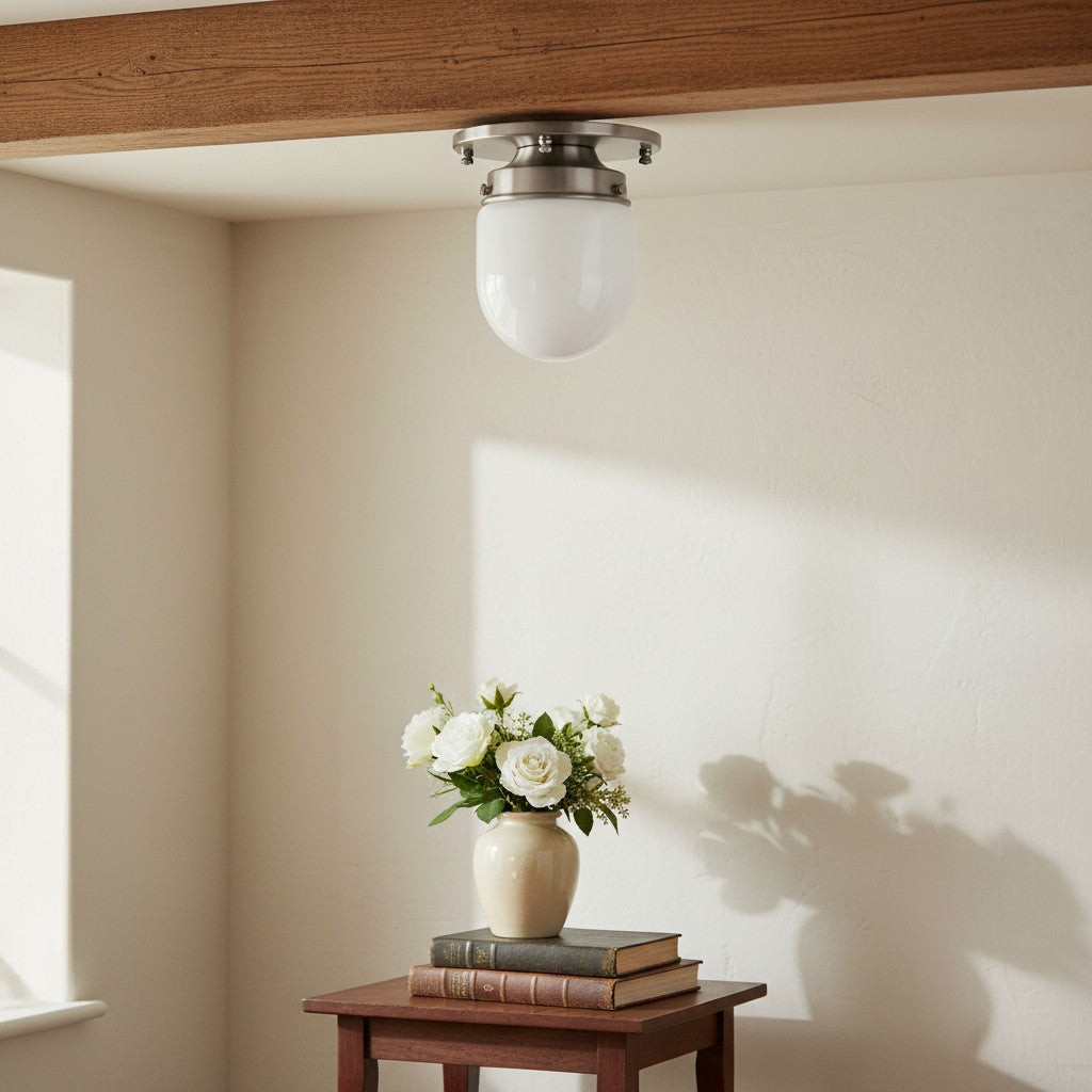 Opaal Glazen Wandlamp & Plafondlamp Dubbelfunctie Modern Design Messing | Sansoti