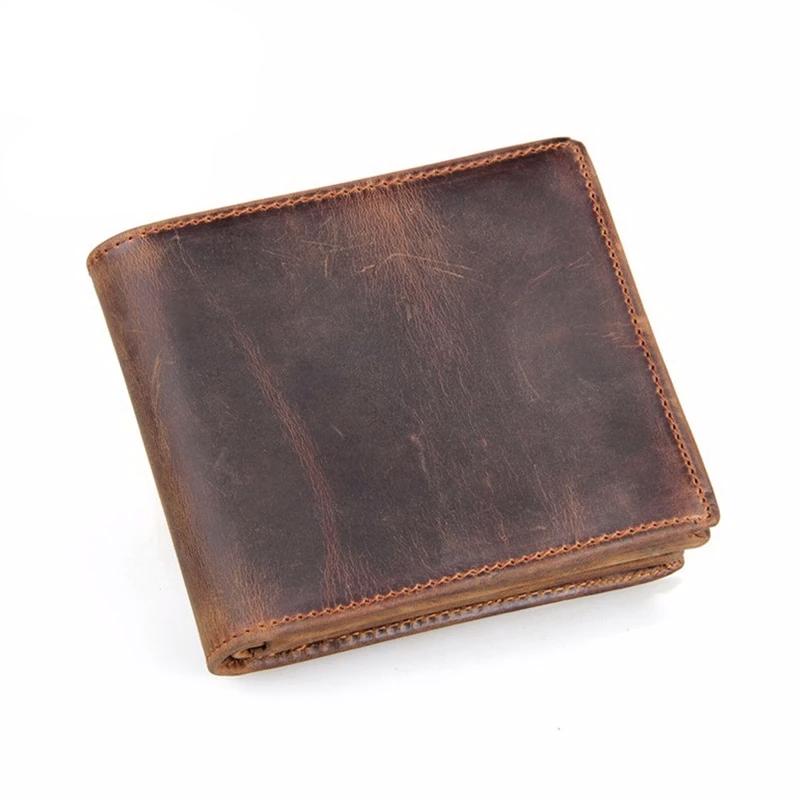 Vintage Leren Portemonnee Heren Dames Handgemaakt Rundleder Compacte Geldbeugel Klassiek Design Praktisch | Sansoti