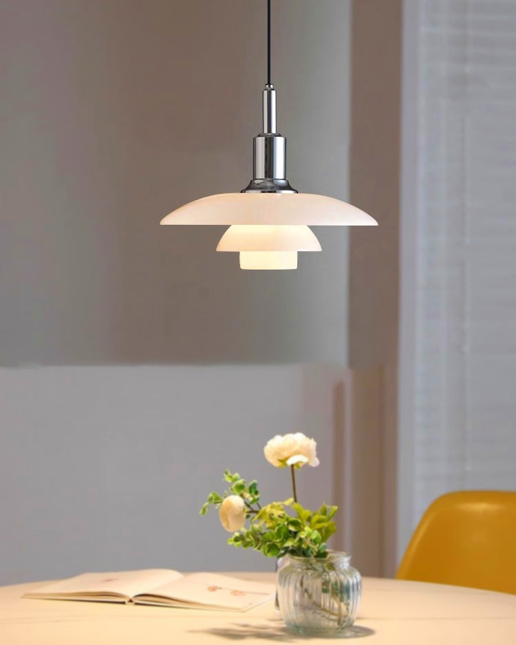 Hanglamp Glas Rond Scandinavisch Wit LED Woonkamer Eetkamer Slaapkamer Modern | Sansoti