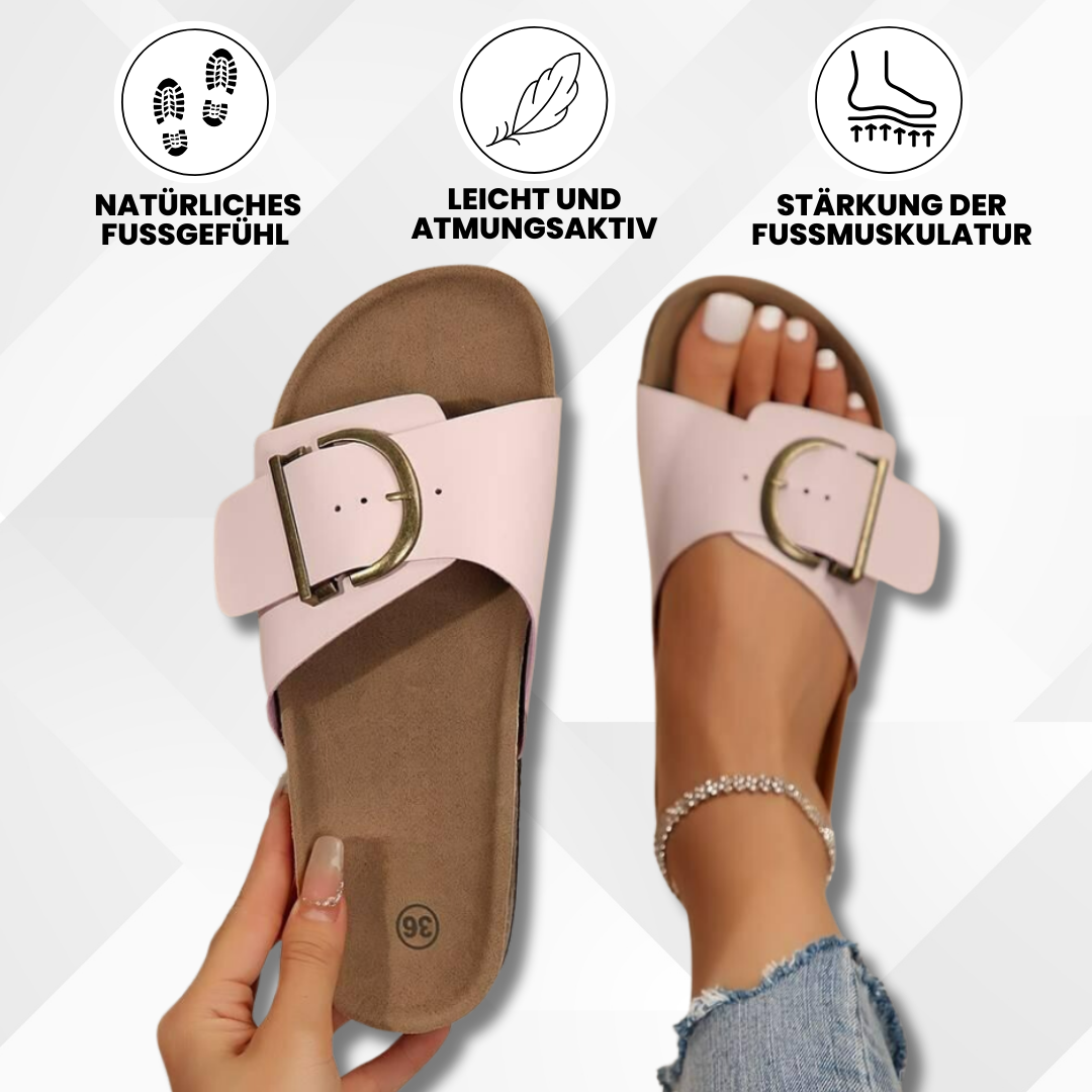 Comfortabele Dames Sandalen met Verstelbare Gespen en Kurkzool voor Optimale Voetondersteuning | Sansoti