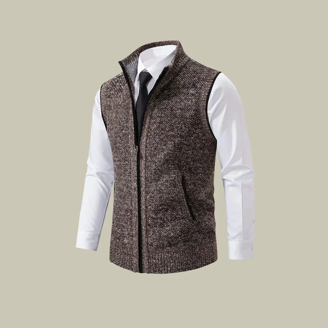 Gilet isolant sans manches pour homme avec fermeture éclair, chaud pour l'hiver, l'automne et le printemps, superposition, décontracté et outdoor | Sansoti