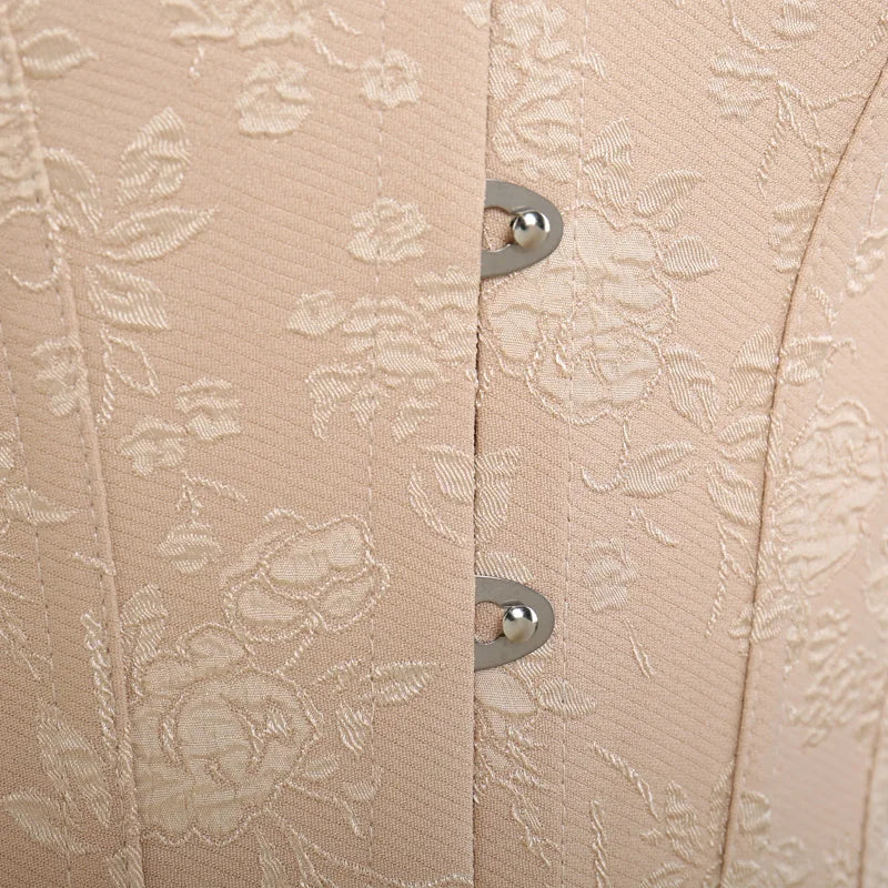 Gothic-Korsett mit Schnürung am Rücken in Beige bis Größe 6XL, verstellbare Burlesque-Lingerie im Vintage-Stil für Damen | Sansoti