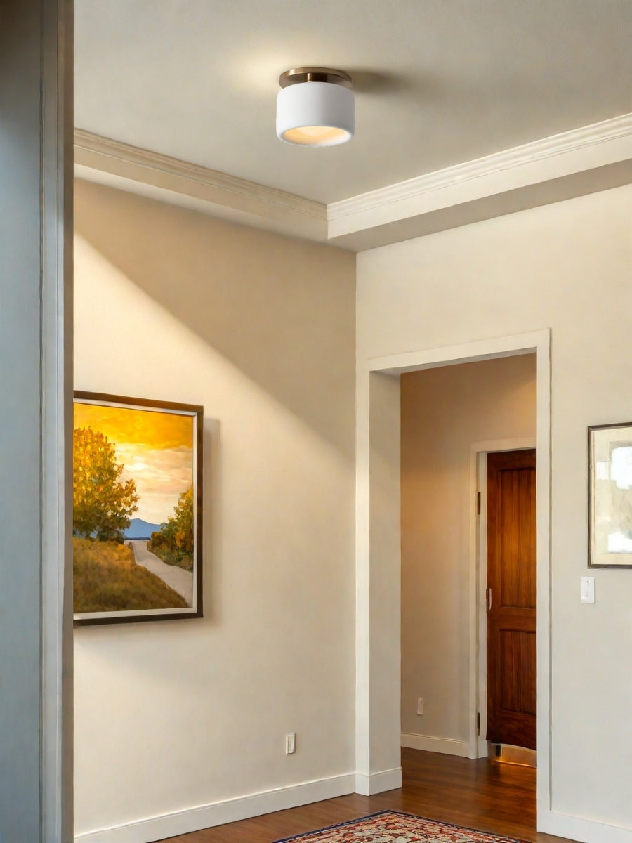 Porseleinen Plafondlamp met Strakke Montage – Moderne Lage Profiellamp Keramiek Opbouwverlichting | Sansoti