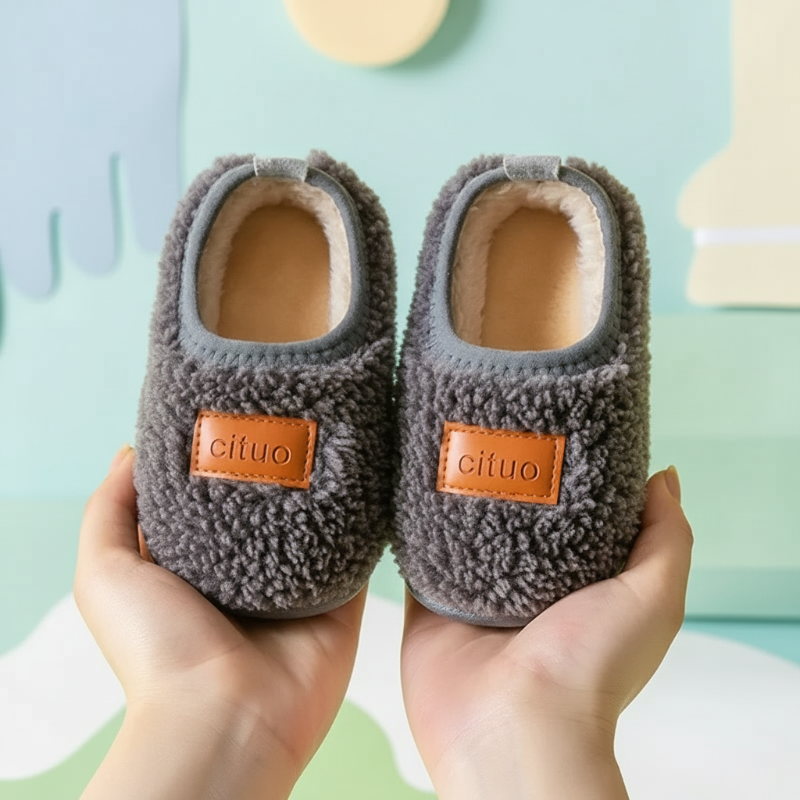 Pantoufles d’hiver douces pour enfants avec semelle antidérapante, doublure chaude, confort, chaussures d’intérieur pour tout-petits et enfants d’âge préscolaire | Sansoti