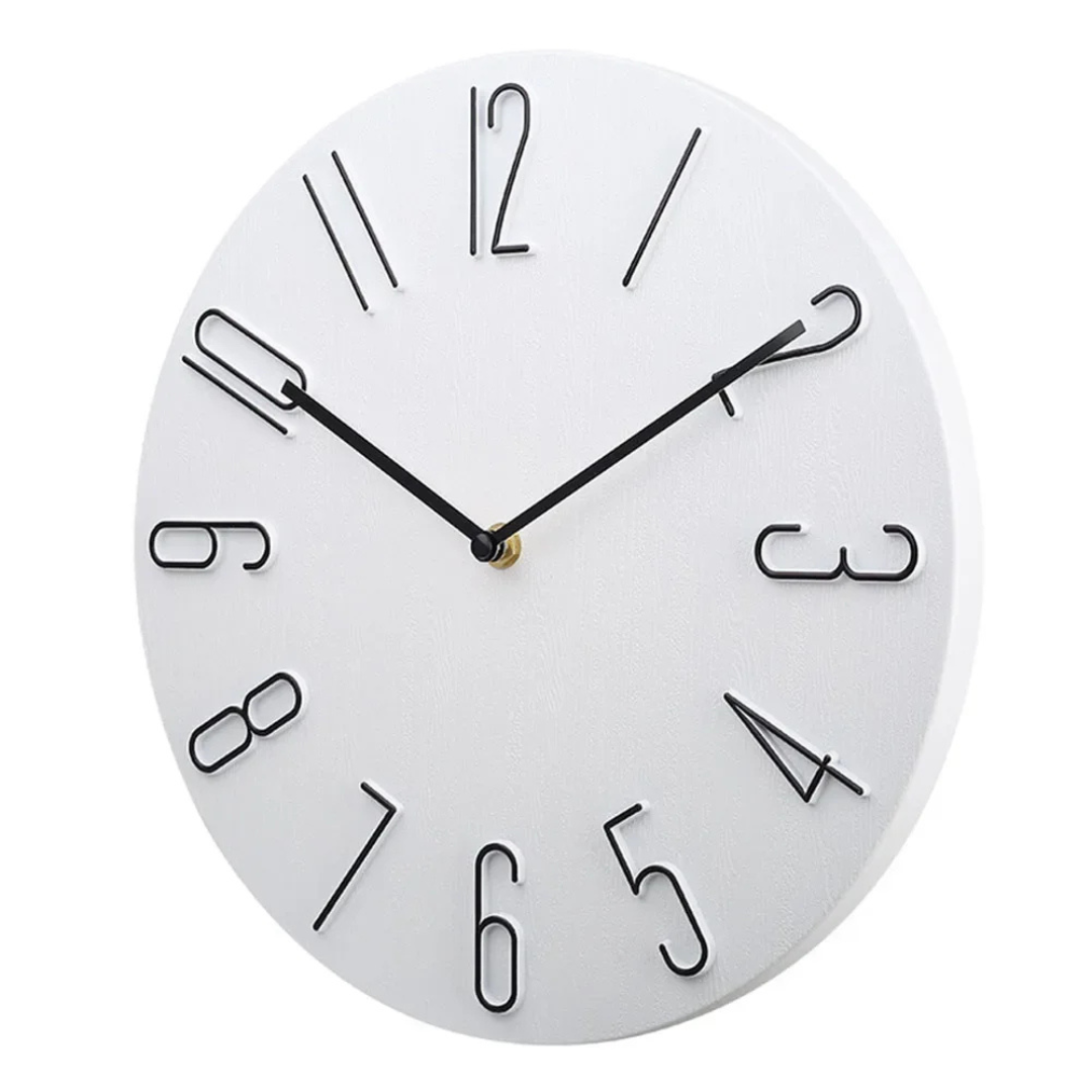 Moderne Minimalistische Wandklok Ø30 cm Stil Kwartsmechanisme – Scandinavisch Tijdsregistratie voor Woonruimte | Sansoti