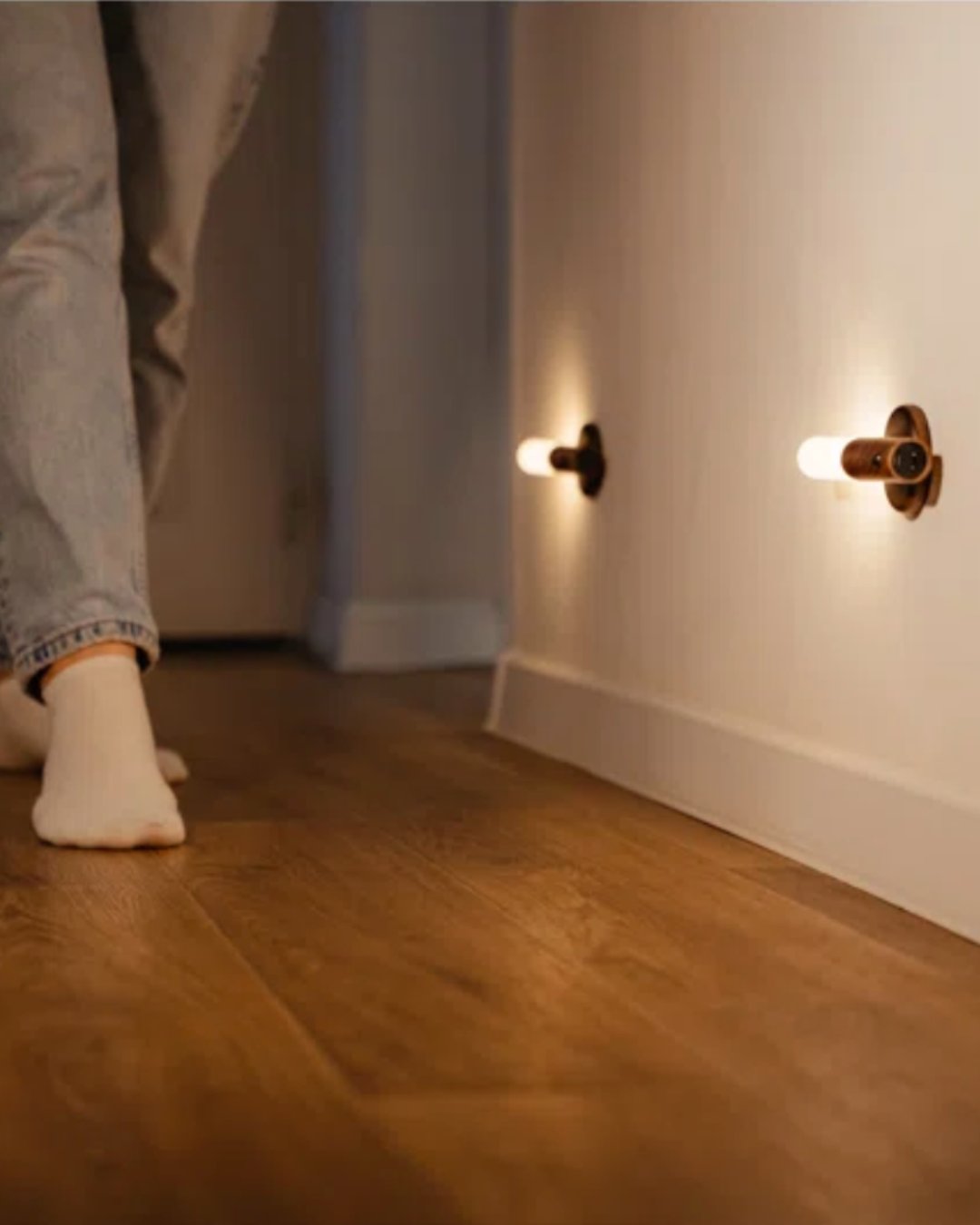 Oplaadbare Houten Wandlamp met Bewegingssensor – Dimbaar LED Nachtlampje voor Hal Gang Slaapkamer | Sansoti