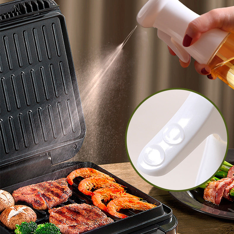Olie Sprayfles met Luchtdruksysteem 200ml Transparant Zwart Wit Keuken Barbecue Bakken Doseerfunctie | Sansoti