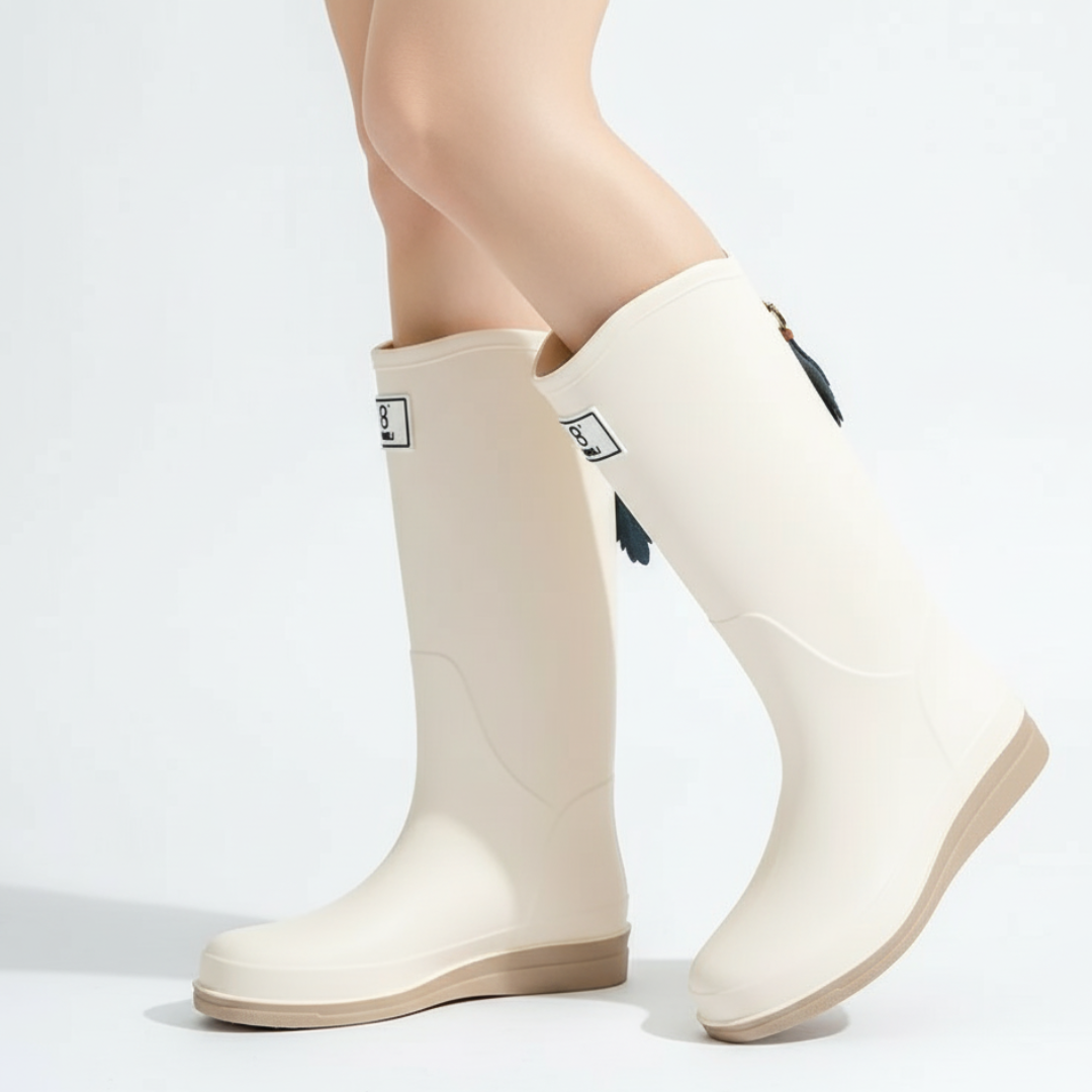 Waterdichte Regenlaarzen Dames Halfhoog PVC Slip-On Laarzen Voorjaar Herfst Weerbestendige Tuinlaarzen | Sansoti