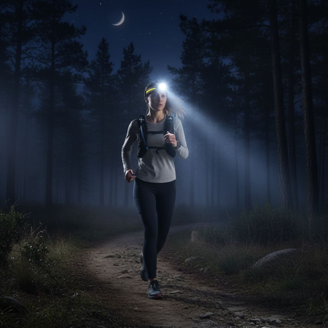 LED Headlamp 1000 Lumens Red Light Zoom Hiking | Sansoti