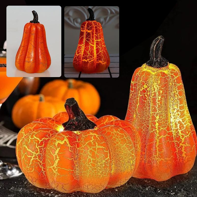 Halloween-Kürbis-Dekolampe LED Orangefarbenes Leuchten Stimmungsbeleuchtung Batterie Gruselig Innenbereich Außenbereich Garten | Sansoti
