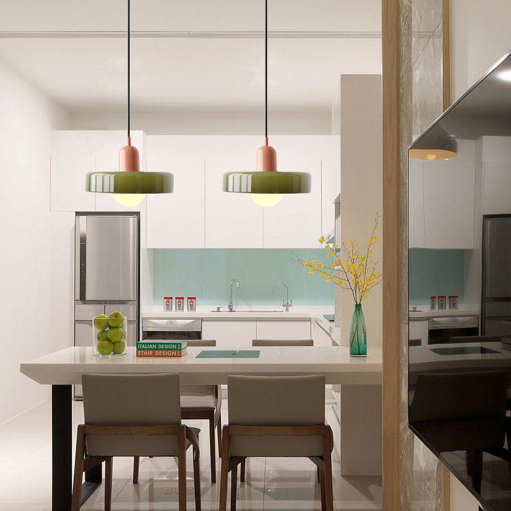 Luccon retro hanglamp glas G9 kleurrijk eettafel keuken verlichting design modern vintage | Sansoti