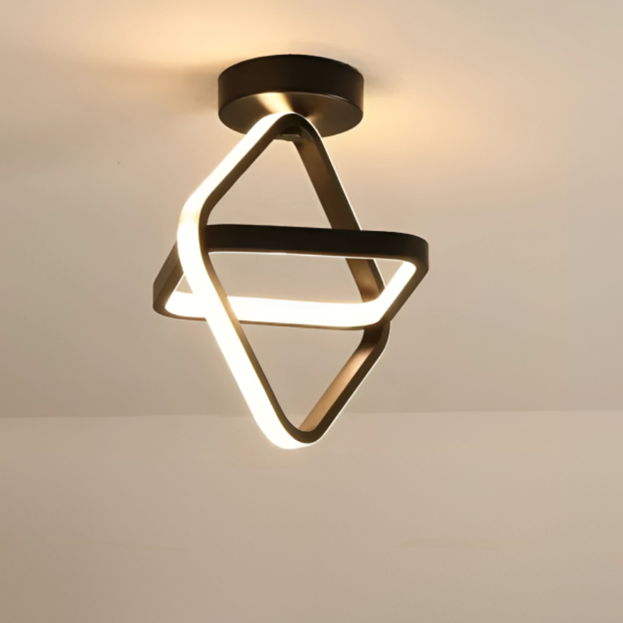 LED Plafondlamp Twee Ringen Design Warm Wit 18W Aluminium Acryl Modern Hal Gang Kantoor Balkon Verlichting | Sansoti