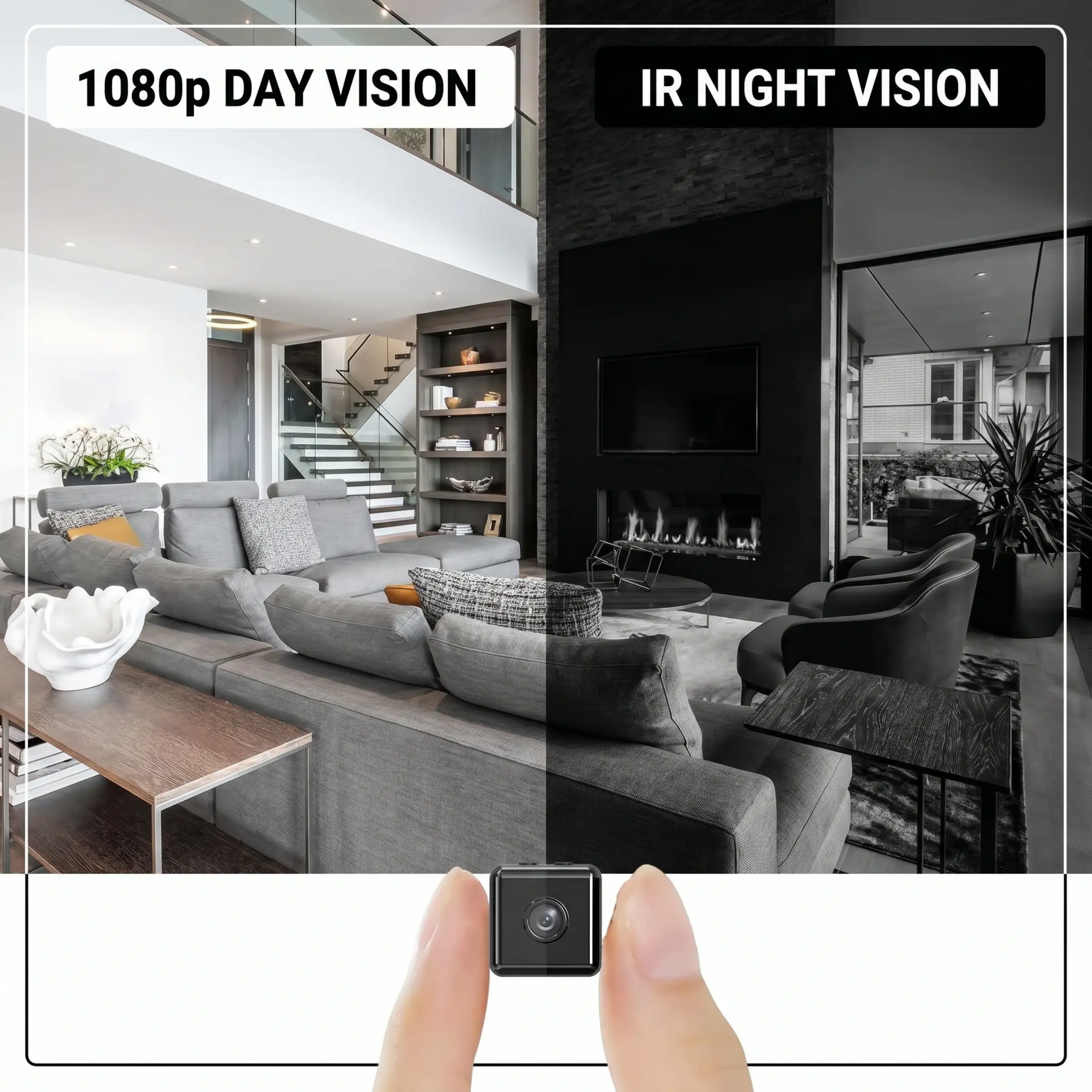Draadloze WiFi Beveiligingscamera 1080P – Weerbestendig, App-Bestuurd, Binnen & Buiten Bewaking, Bewegingsdetectie, Nachtzicht | Sansoti
