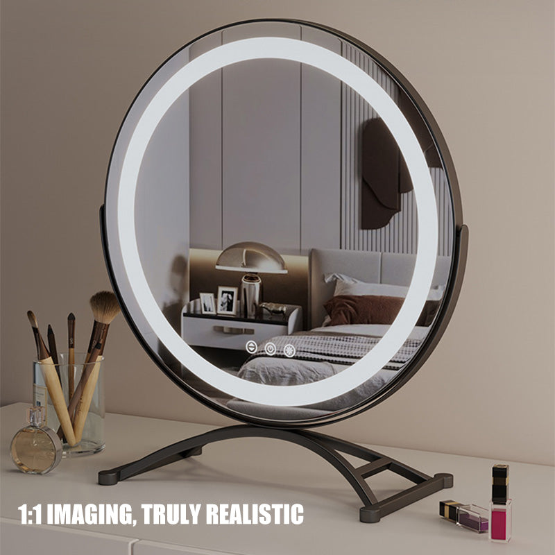 Miroir maquillage éclairage LED rechargeable 40cm pivotant 360° dimmable 3 modes lumière