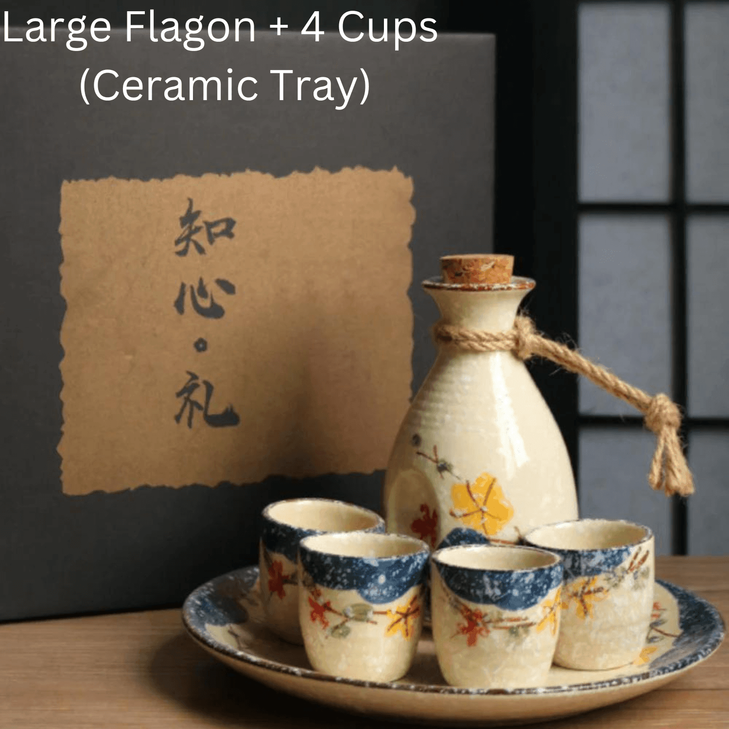 Japans Sakura Sake Serviesset met Karaf en Kopjes – Keramiek met Kersenbloesem Motief | Sansoti