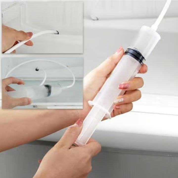 Kühlschrank-Abflussbürsten-Set 15 cm mit Sprühfunktion Flexibler Reiniger für Abflussrohre in Küche und Bad | Sansoti