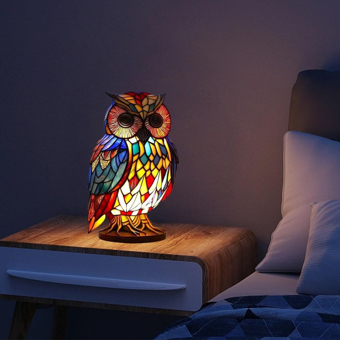 Handgemaakte Uilenlamp met Zacht Warm Licht voor Sfeervolle Verlichting | Sansoti