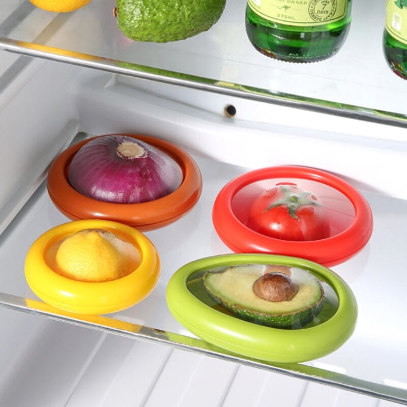Herbruikbare Voedselbewaardozen met Folie Afsluiting Set 4 Stuks voor Verse Groente Fruit en Restjes Keuken | Sansoti
