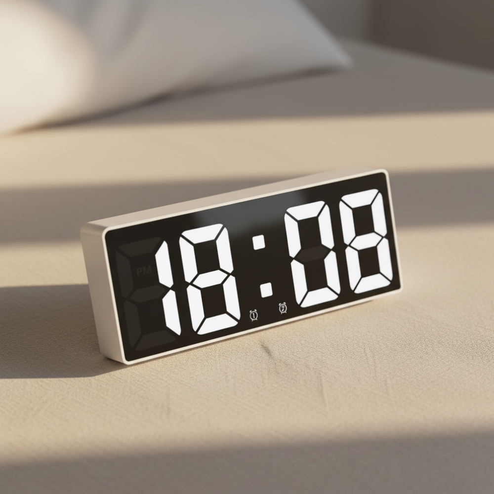 Digitale Wekker met Helder LED-Display Temperatuurweergave en Alarm voor Slaapkamer Kantoor en Nachtkastje | Sansoti