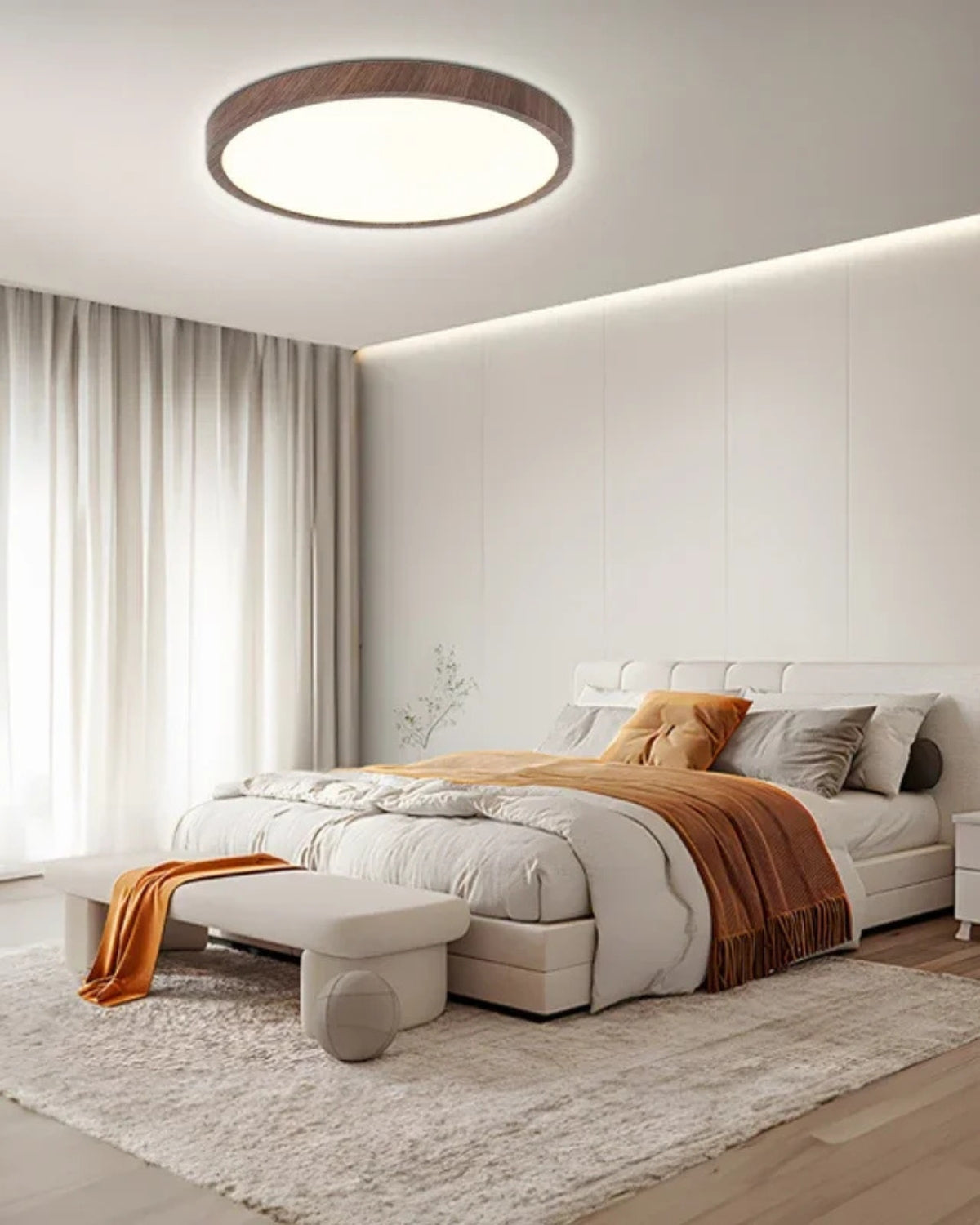 Ultraslanke Plafondlamp Hout 30cm 40cm Moderne Woonkamer Slaapkamer Verlichting | Sansoti
