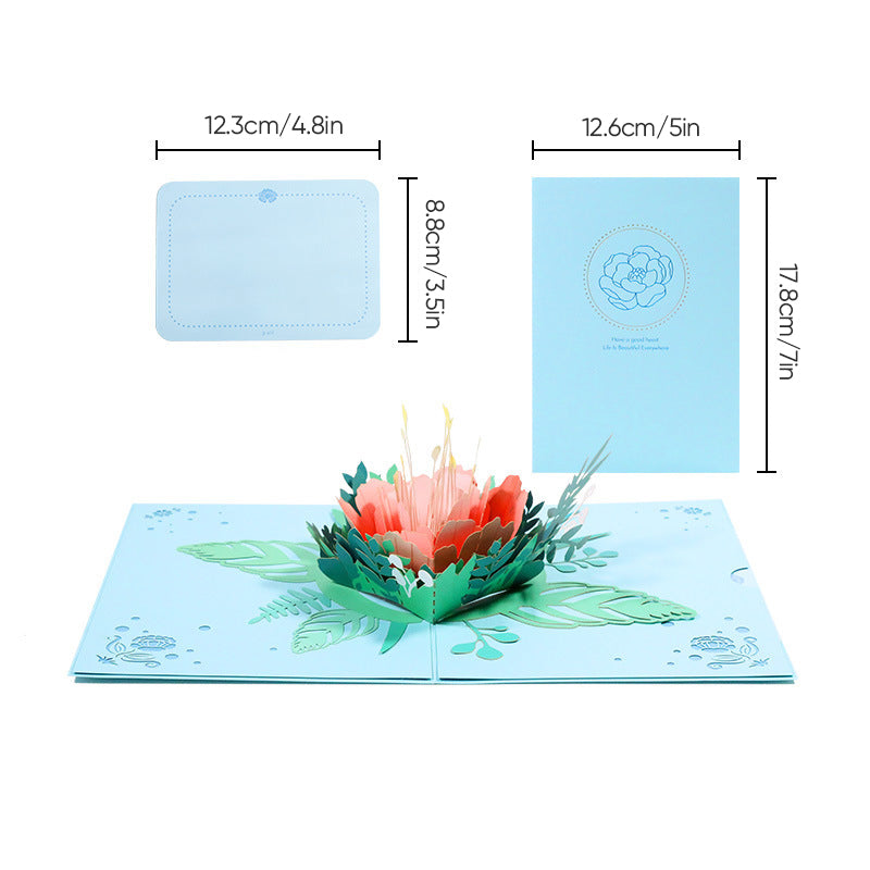 3D-Pop-up-Grußkarte mit Blumenmotiv für Muttertag, Geburtstag und Jubiläum - persönliches Geschenk und Grußkarte | Sansoti