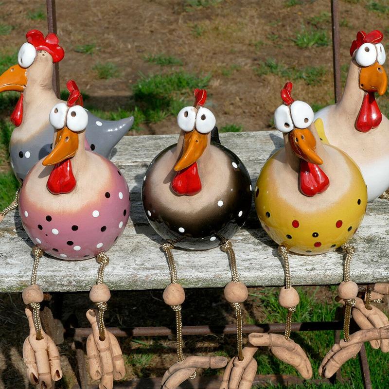 Ornement de jardin décoratif en forme de coq, en résine, avec pattes mobiles sensibles au vent, décoration extérieure pour balcon, terrasse et jardin | Sansoti