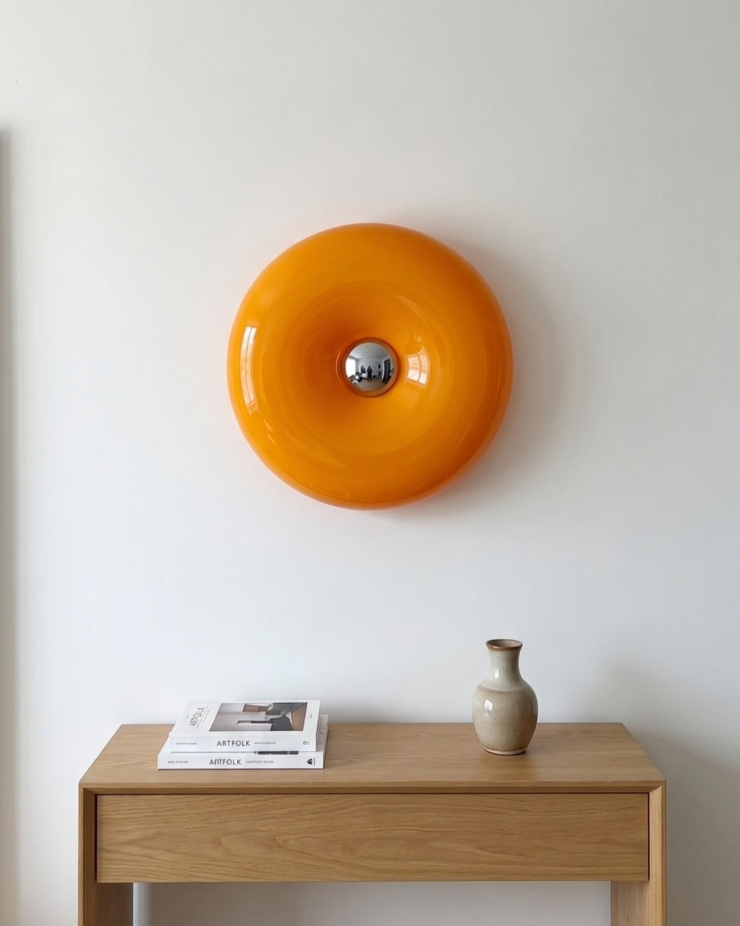 NARA Sculptural Donut Lamp met 3 Kleurtemperaturen – Dimbare Glazen Tafellamp Bauhaus Design Touch Control Wandmonteerbaar Ambient Lighting | Sansoti