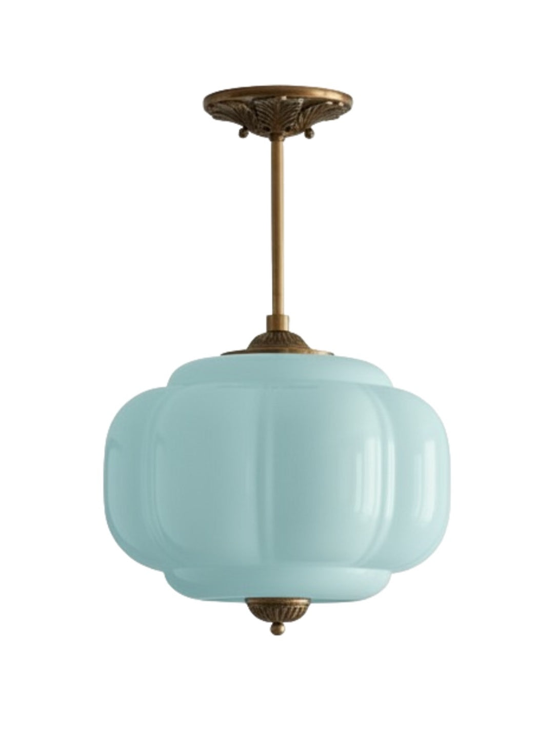 Vintage Melkglas Plafondlamp Geschulpt Rand Wit Roze Groen Blauw Helder Mat Glas Semi-Flush Hanglamp Messing Zwart Finish | Sansoti