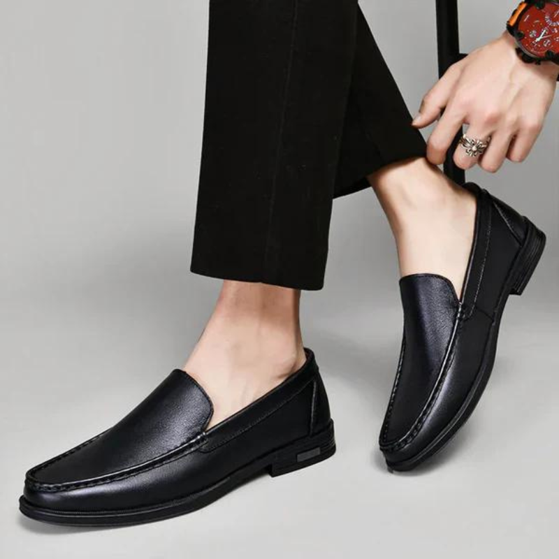 Herenslipper Italiaans Echt Leder Zwart Bruin Grijs Blauw Loafer 39-46 Klassiek Comfort Zakelijk Vrijetijd Tijdloos | Sansoti