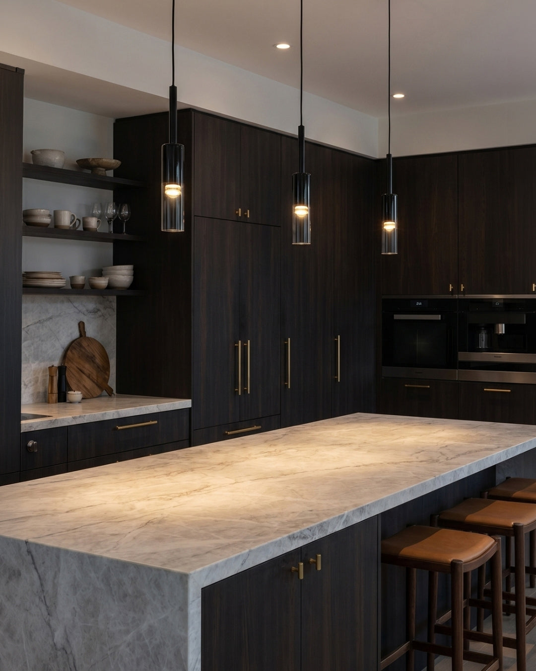 Gerookte Glazen Hanglamp met Minimalistische Metalen Structuur – Moderne Sfeerverlichting voor Eetkamer, Slaapkamer en Woonkamer | Sansoti