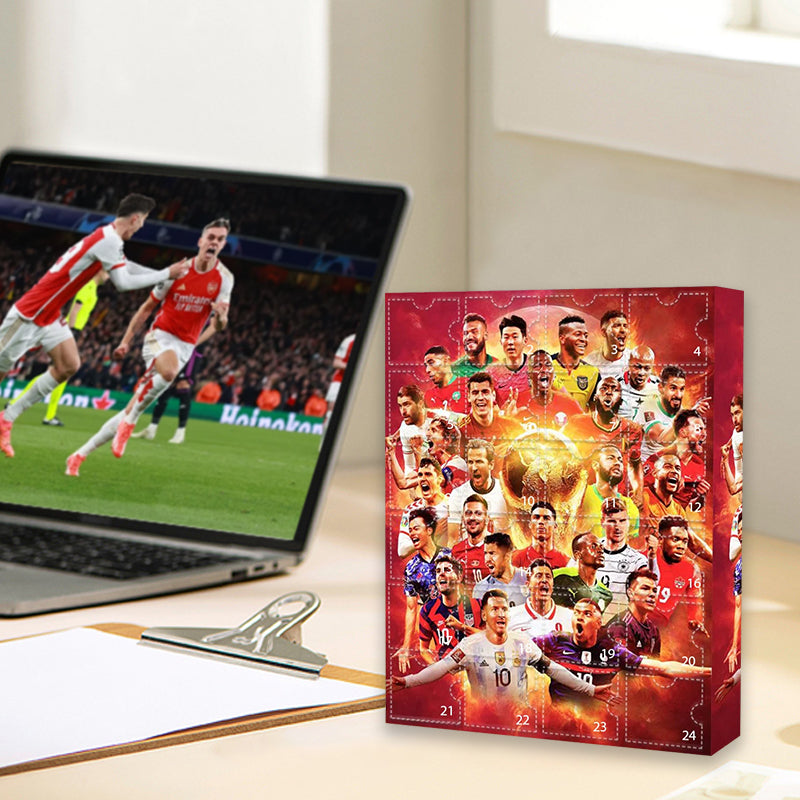 Soccer Advent Calendar 24 Miniature Player Figures Christmas Countdown Surprise Gift Set Kids' Toy | Sansoti