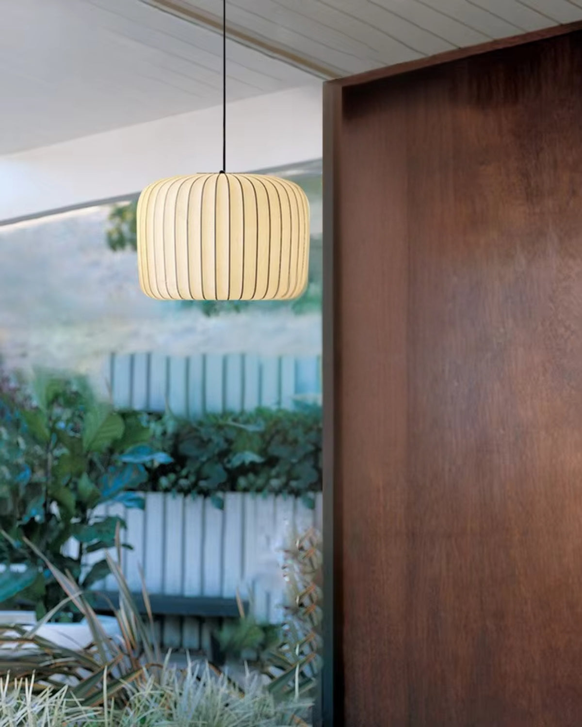 Moderne hanglamp met stoffen lampenkap – minimalistische design plafondlamp in stretchstof voor eetkamer en woonkamer | Sansoti
