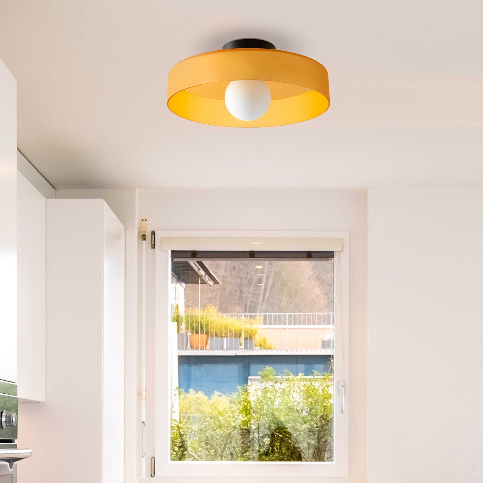 Mulon Decken- und Wandleuchte Glas G9 Bernstein Wohnzimmer Schlafzimmer Design Beleuchtung Modern Rund | Restfield