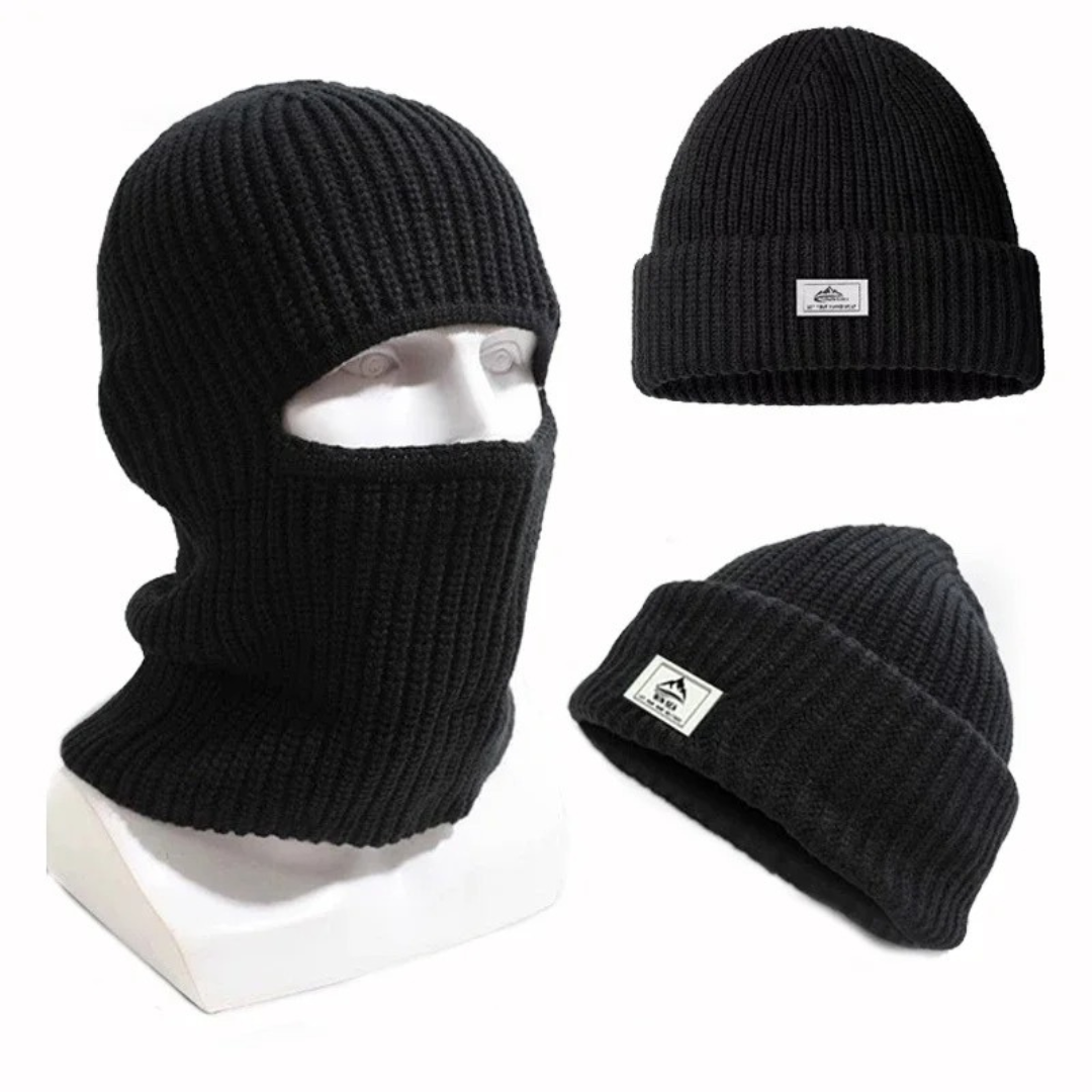 Wintermütze mit integriertem Gesichtsschutz, warme Balaclava, Sportmütze, windbeständig, zum Skifahren und für Outdoor-Aktivitäten | Sansoti