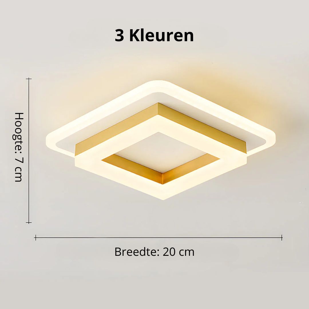 Quadratische LED Deckenleuchte 1920 Lumen Schwarz Weiß Schlafzimmer Flur Wohnzimmer Moderne Deckenlampe Geometrisches Design Innenbeleuchtung | Restfield