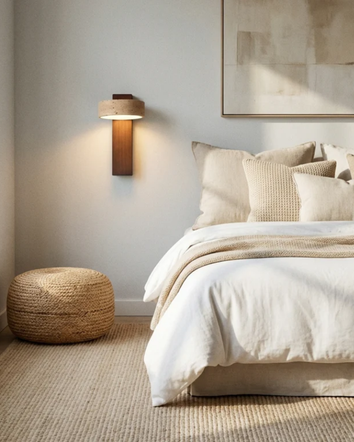 Travertijn Wandlamp Natuursteen Warm Licht voor Woonkamer Slaapkamer Gang Scandinavische Stijl Sfeerverlichting Premium Wandverlichting Tijdloos Design | Sansoti