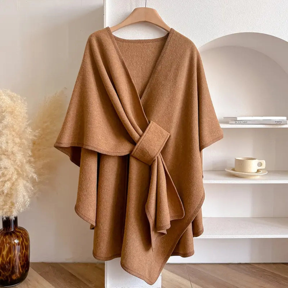 Lichte Poncho Cape met Bescherming tegen Wind en Kou – Warme Shawl voor Najaar en Winter | Sansoti