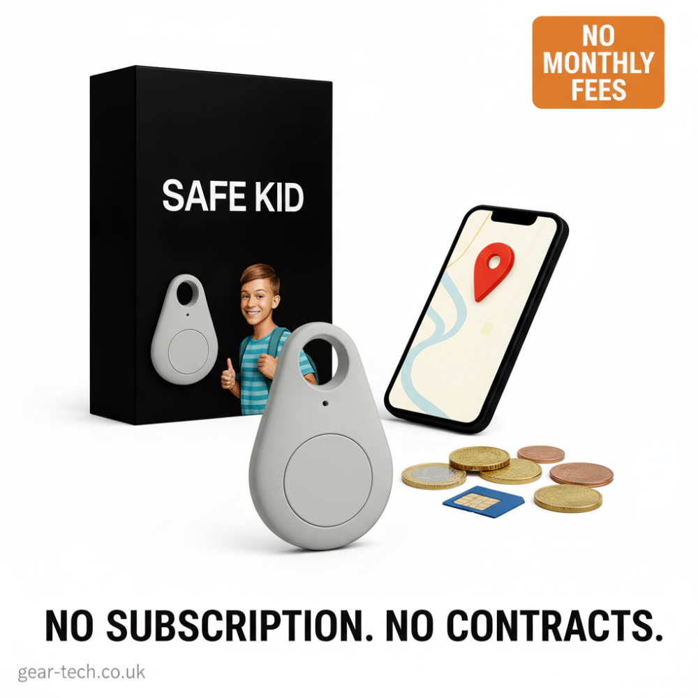 Kinder GPS-Tracker Waterdicht met Real-Time Locatie & SOS-Alarm | Klein, Licht, Draagtasje en Beveiligingsfuncties | Sansoti
