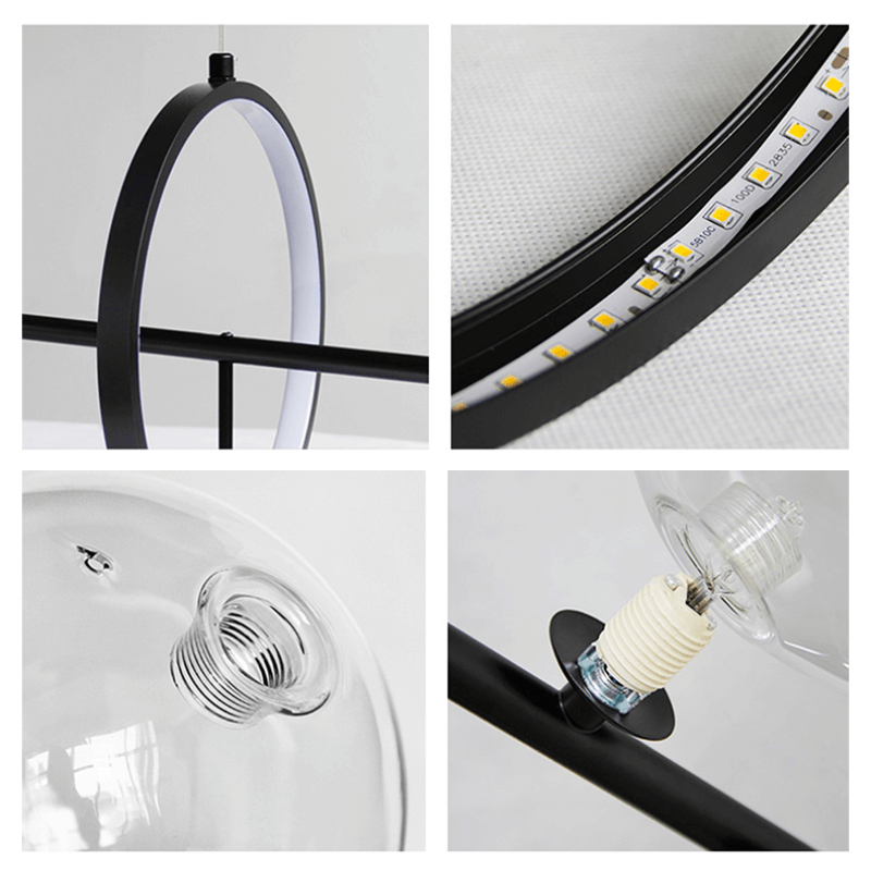 Glass Pendant Lamps Linear - Modern Gold or Black Pendant Lamp with 7 or 10 Light Points - Includes G9 LED Lamps - Adjustable Height for Kitchen Island Dining Table | Sansoti