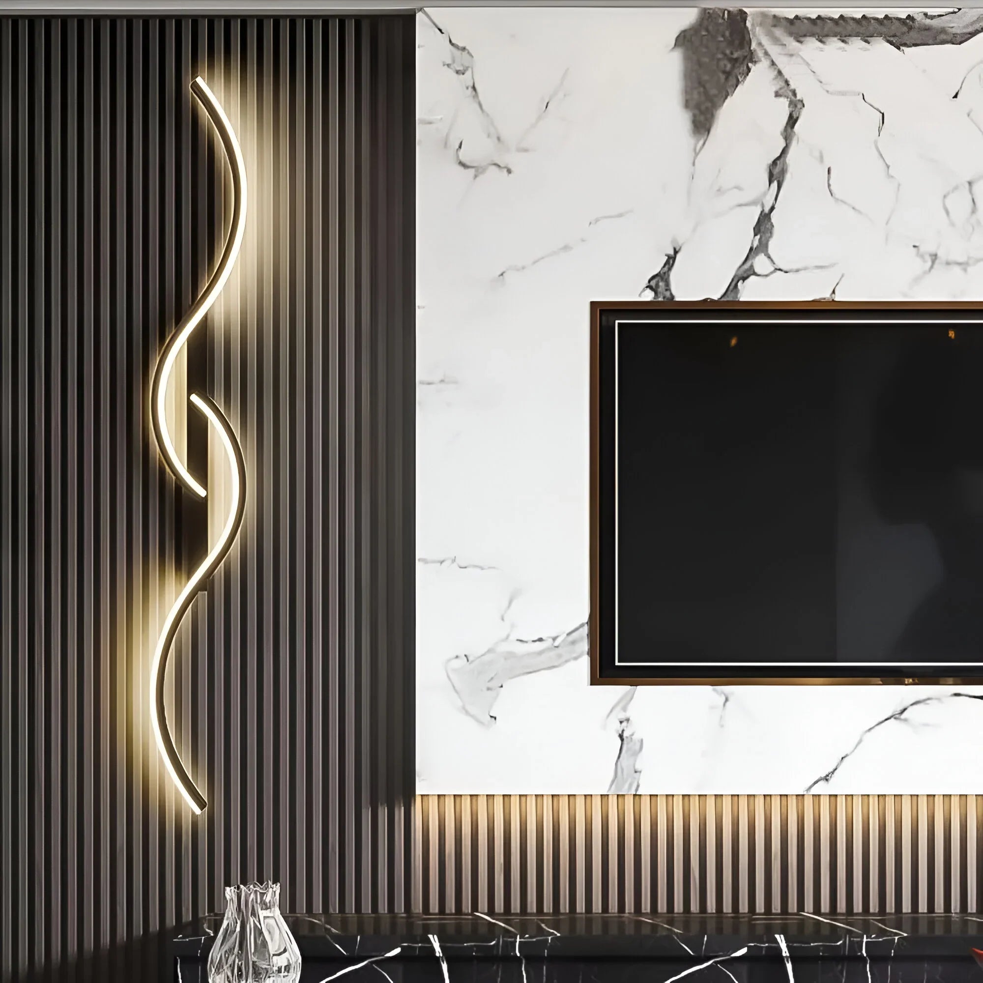 Moderne Gebogen Wandlamp voor Sfeervolle Binnenverlichting | Sansoti