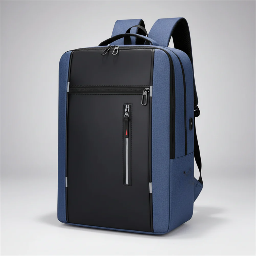 Waterdichte Laptoptas 15,6 Inch met USB Poort Zwart Grijs Blauw Rood Zakelijke Rugzak Studententas Reizen | Sansoti
