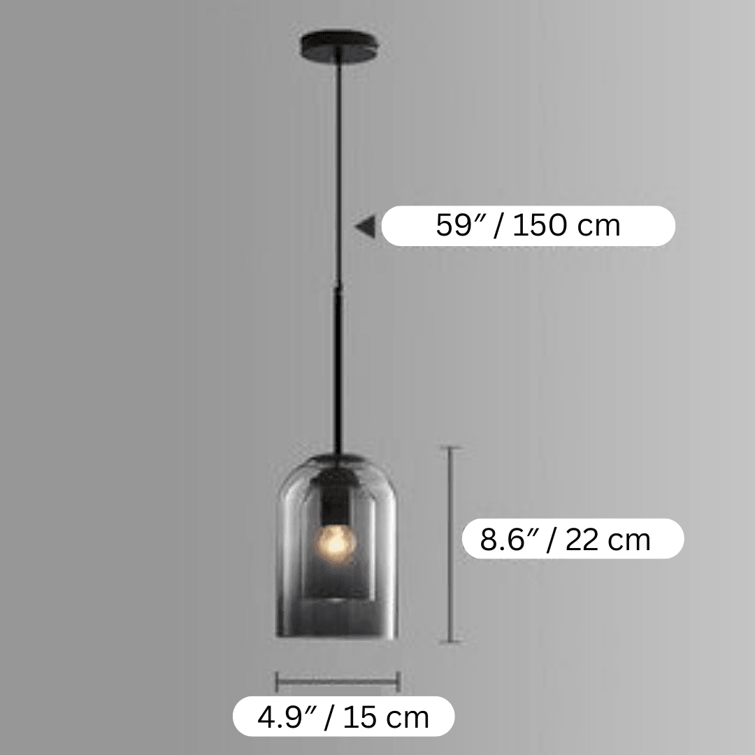 Scandinavische Glazen Hanglamp Slaapkamer Amber Grijs Nordic Minimalistisch Design Eetkamer Verlichting | Sansoti